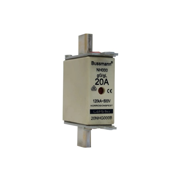 Fusível Bussmann Hrc 20a 20nhg000b Nh000 Gg/gl 120ka 500v 500v