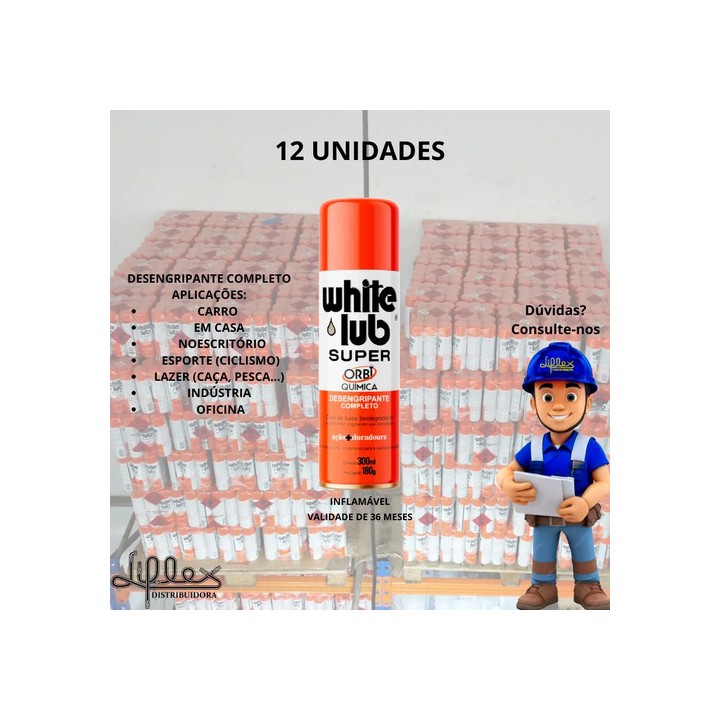 Spray Lubrificante Desengripante Anti Ferrugem Aerosol 12un