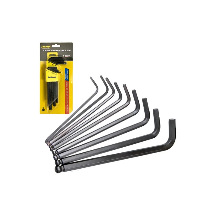 Jogo Chave Allen Ponta Abaulada 9 Pçs De 1,5 A 10mm Beltools