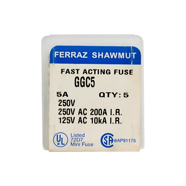 Fusível Ferraz Shawmut Ggc5 3ag 5a 250v